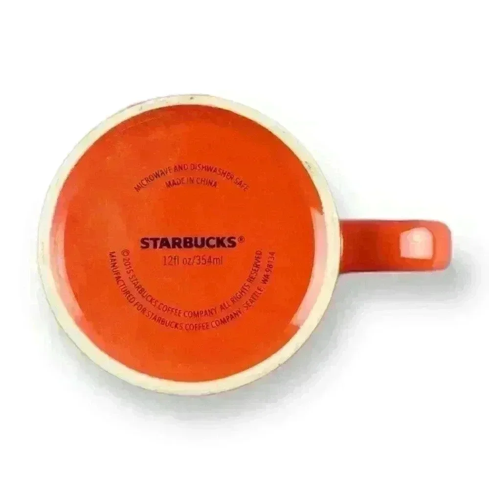 Starbucks 2015 Red Christmas Ornaments Holiday 12 fl oz Coffee Mug / Tea Cup